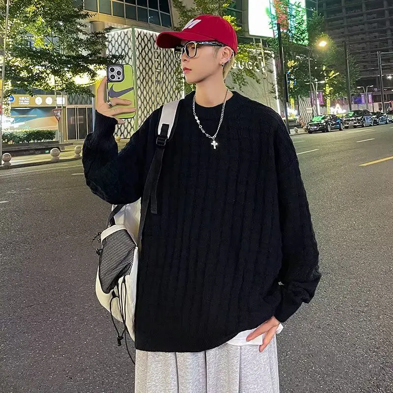 

Повседневный вязаный свитер в американском стиле ретро с v-образным вырезом, мужской цветной открытый кардиган, зимняя верхняя одежда, свободный крой, длинный све