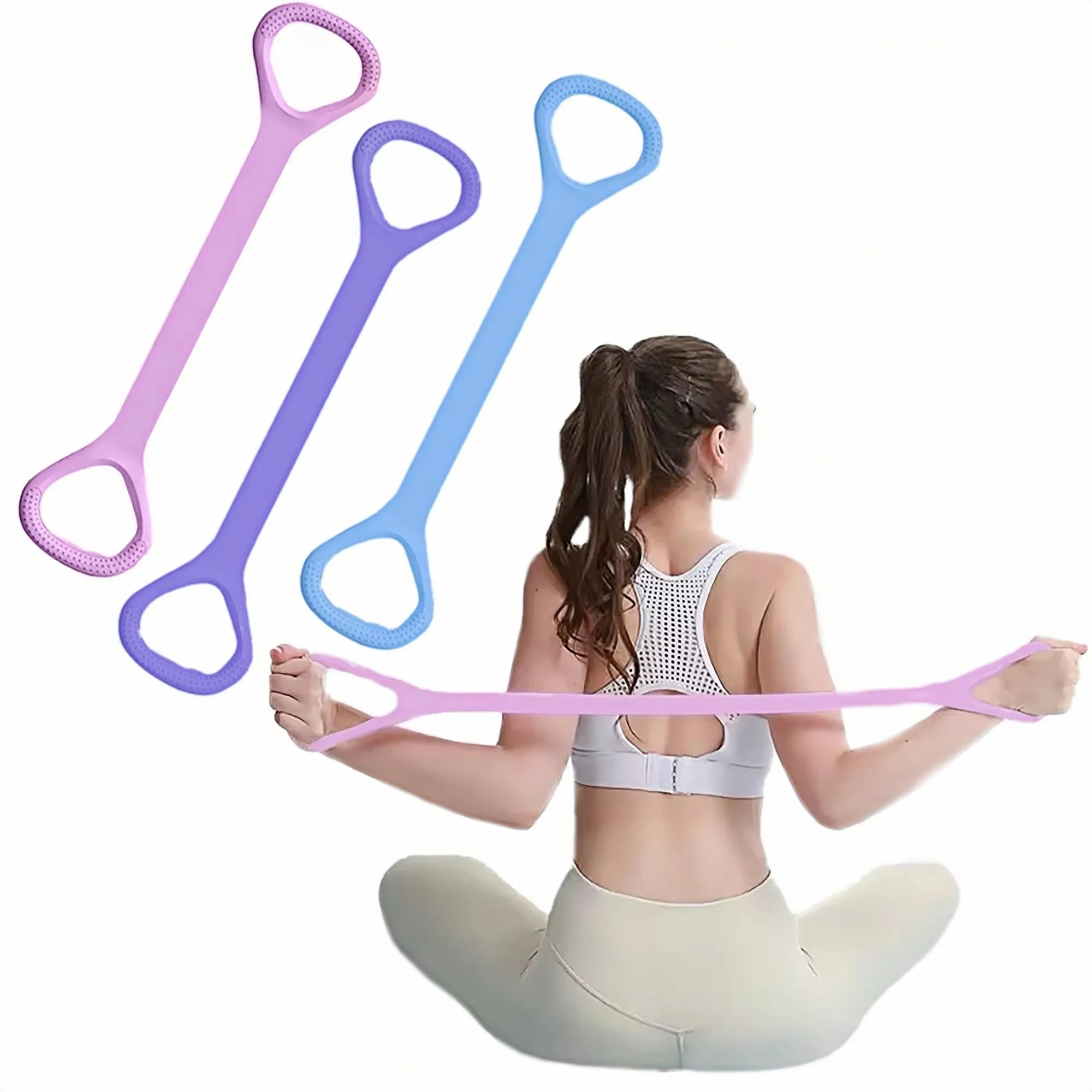 Figure 8, Fitness-Widerstandsband, elastische Bänder für Training, Arm, elastische Seile für das Rückentraining, Trainingsgeräte für Yoga, Pi