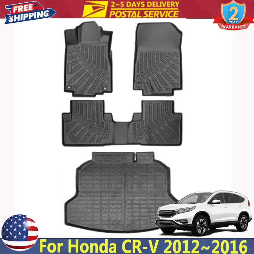 

4 шт. автомобильные коврики TPE для Honda CR-V CRV 2012 ~ 2016 черный коврик для багажника TPE защита салона автомобильные аксессуары
