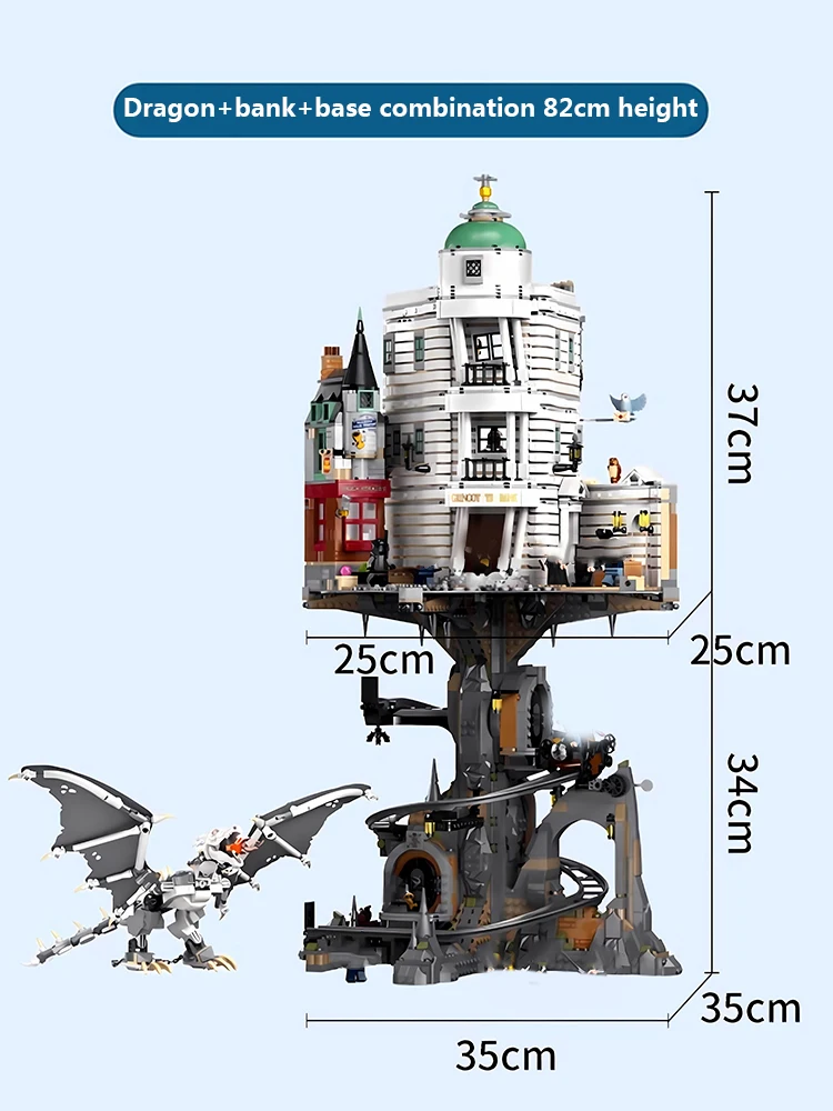 

Building block toy wizard bank assembled educational toys cartoon bank gringotts 82 height standard size 4803 particles