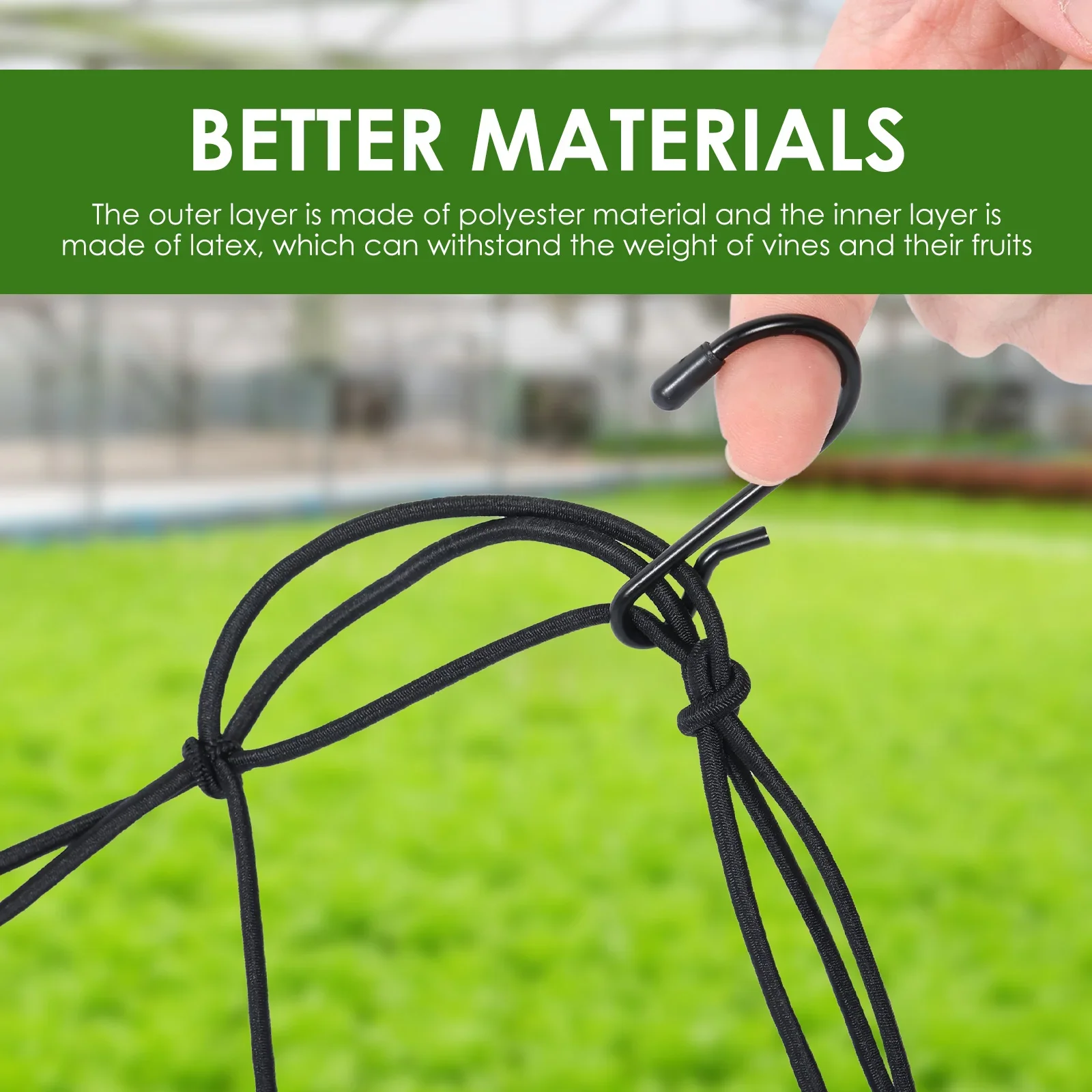 2 Pcs Plant Grow Tent Trellis Netting Elastic Trellis Net with Hooks Garden Vegetation Plant Climbing Support Flowers - view 5