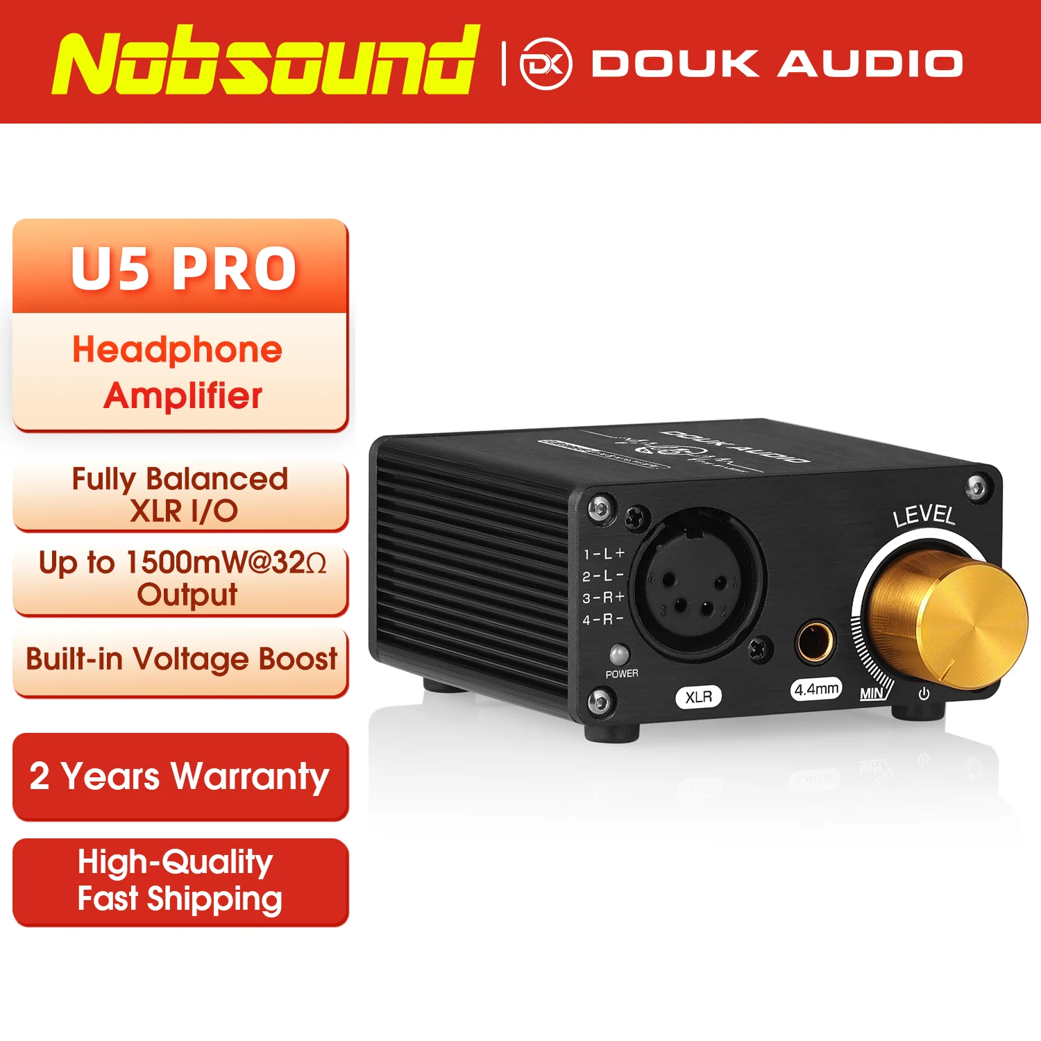 Nobsound-U5PRO HiFiヘッドフォンアンプ、ヘッドセット用ミニステレオアンプ、完全バランス、4.4mm、xlr