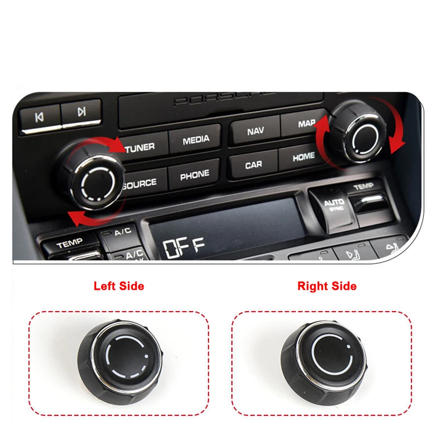 Car Audio Volume Knob Cover CD Control Switch For Porsche Cayenne Paramera 718 Boxter 911 Cayman Macan 970 642 929 01