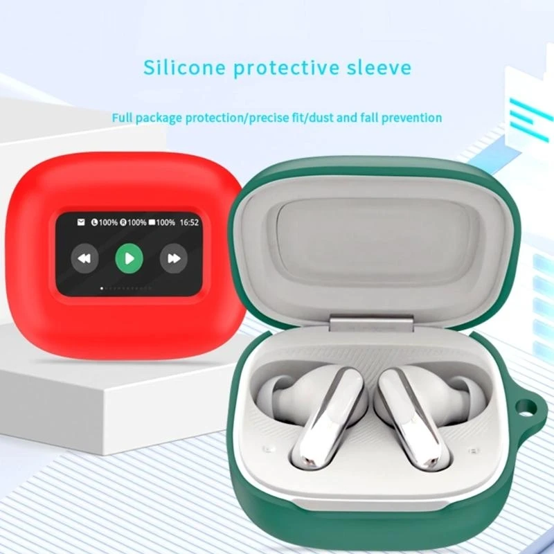 ل JBL LIVE BEAM 3 حقيبة سماعة الاذن سيليكون سماعة رأس بخاصية البلوتوث الغطاء الواقي الملونة قابل للغسل صندوق شحن كم مع هوك