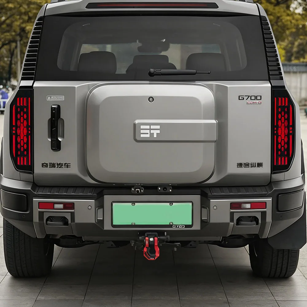 For JETOUR G700 2025-2026 Smoked Black Tail Light Cover Lamp Frame Trim Sticker Black Warrior Exterior Modification Accessories