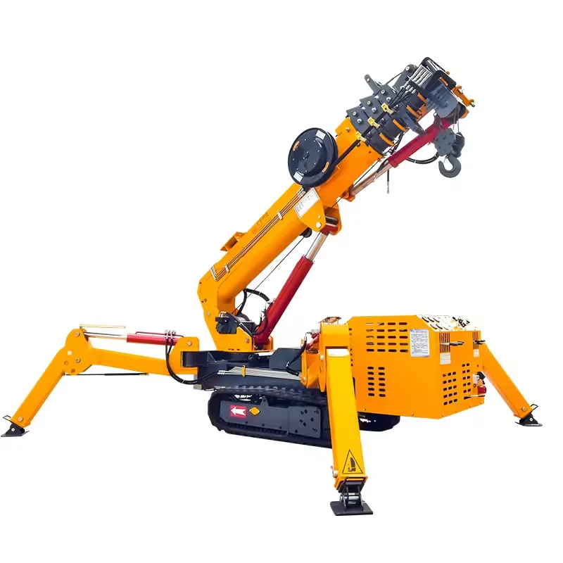 1.2 Ton Folding Crane Hydraulic Telescopic Boom Crawler Cranes Cantilever Spider Crane