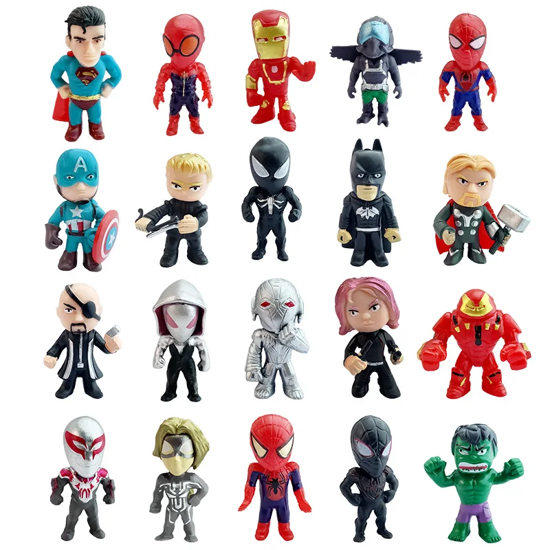 20-24-26 Pieces/set Marvel Avengers superhero Spider Man US Captain Iron Thunder Action Doll Children's Birthday Christmas Gift