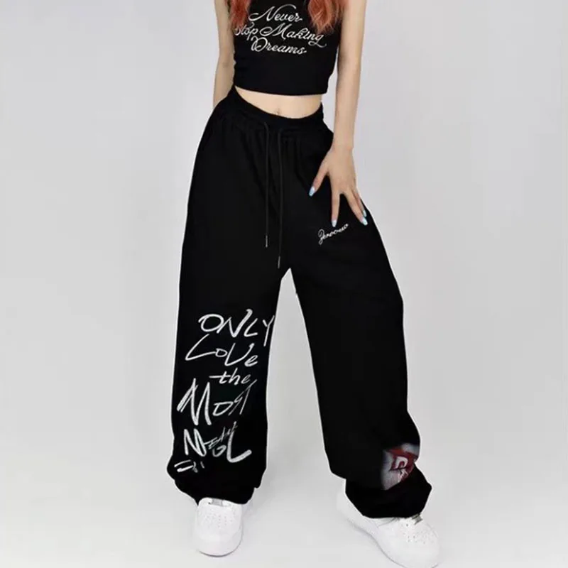 

Sports pants for women, high street hip-hop wide leg pants, women's new summer versatile long pants, size reference size chart