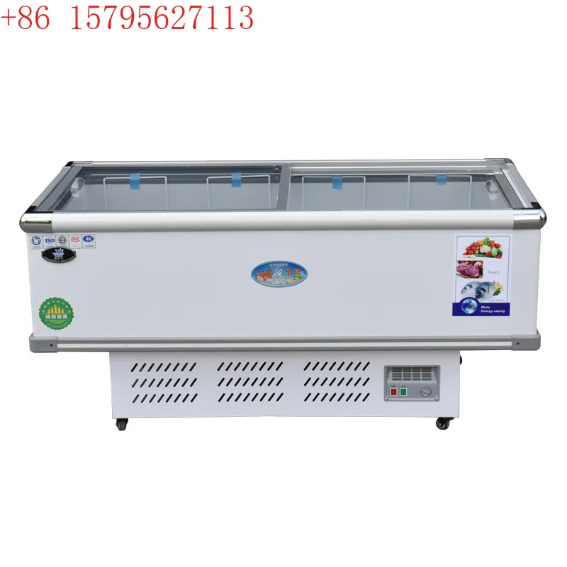 

Горизонтальная морозильная камера, стеклянная витрина. Низкотемпературный многофункциональный шкаф с замороженным островом. Шкаф для мороженого, две двери.