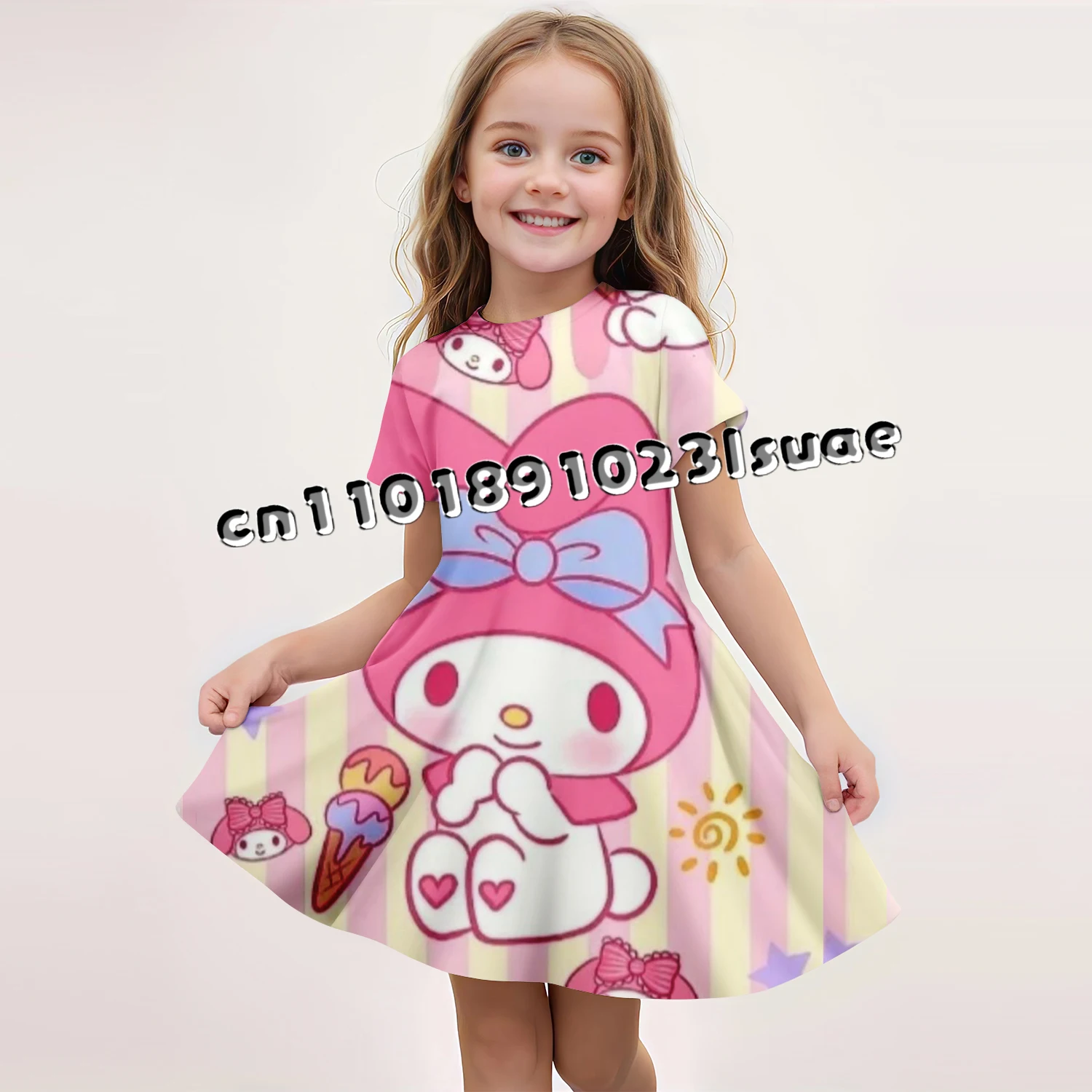 

Summer 2025 New Children's College Style Party Princess Skirt Summer Dress for Girls Sanli Oumei Leti Cute Children's Dress