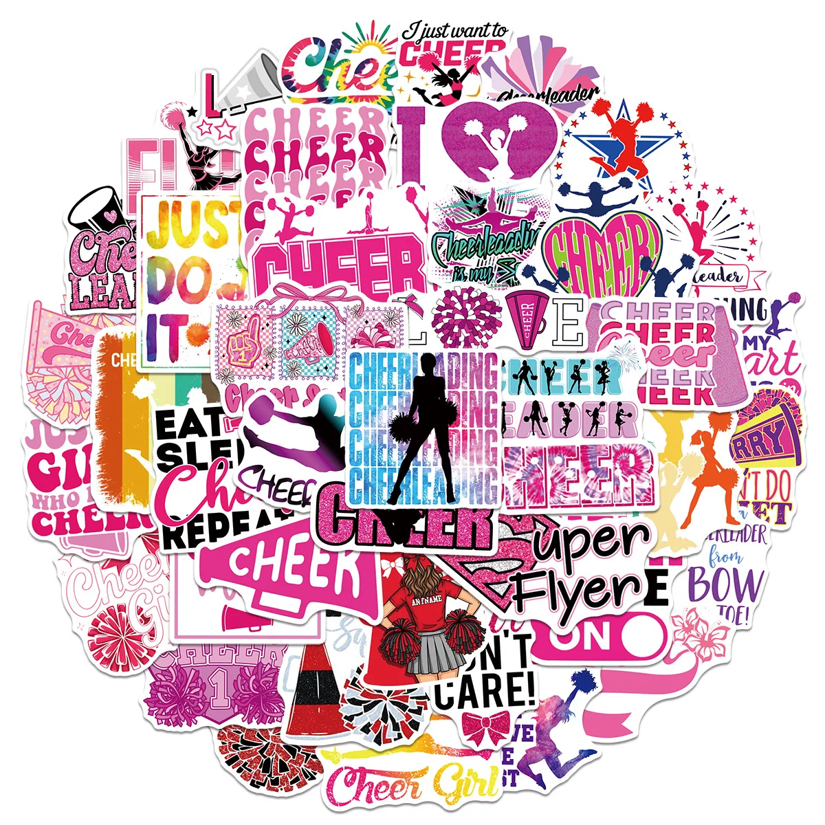 

50PCS Cheerleading Stickers Cartoon Personality Creative Decoration Motorcycle Phone Case Luggage Guitar Waterproof Decal Toy