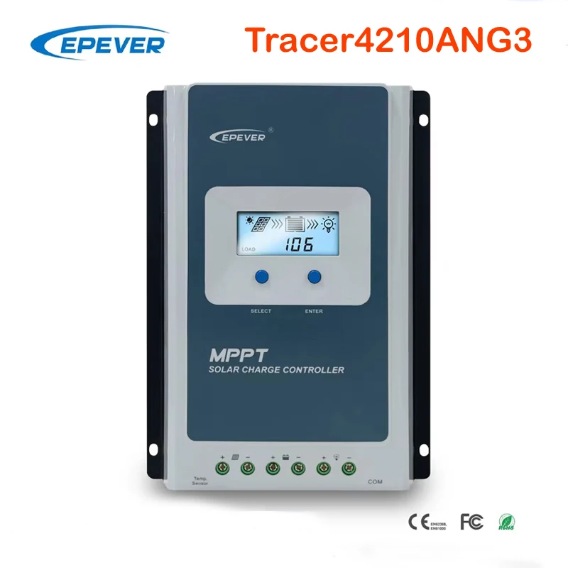 10A 20A 30A 40A MPPT Solar Charge Controller EPEVER Tracer2206AN Tracer1206AN Tracer3210AN Tracer4210ANG3 12V/24V Battery Auto