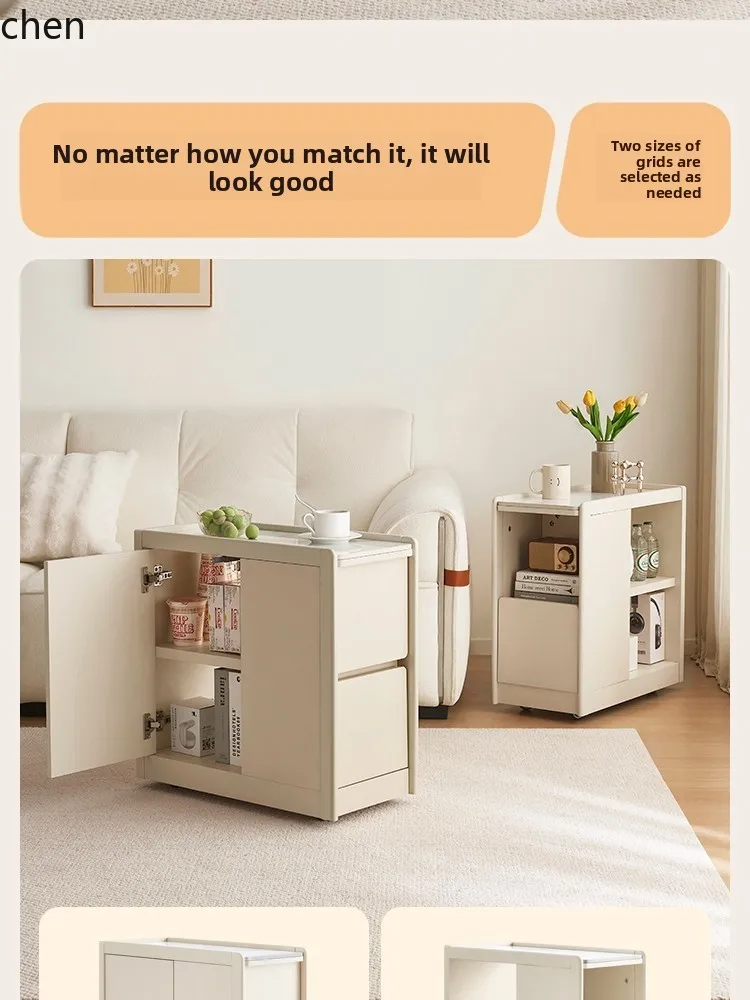 ZML removable sofa, side cabinet, side table with wheels, living room cart, small coffee table, advanced