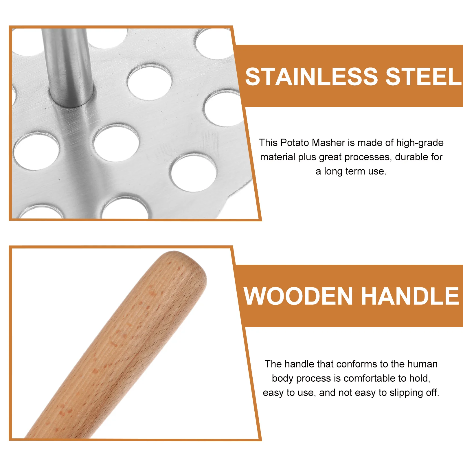 

Stainless Steel Potato Press Masher Vegetable Fruit Ricer Tool Kitchen Gadget Manual Crusher Food Safe Non Slip Handle Easy