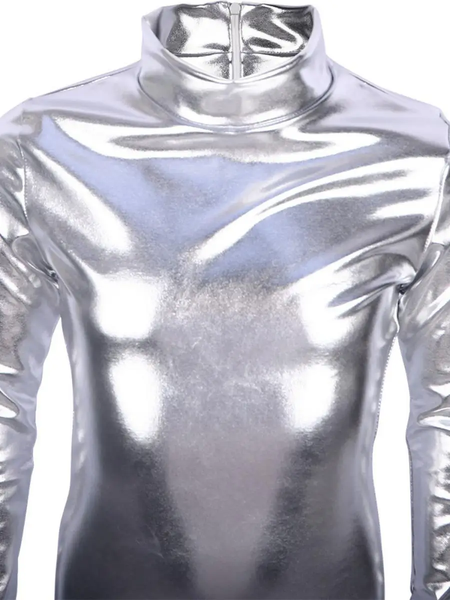 Loween cosplay traje infantil ouro emed macacão pintado couro corpo inteiro roupas de desempenho de palco