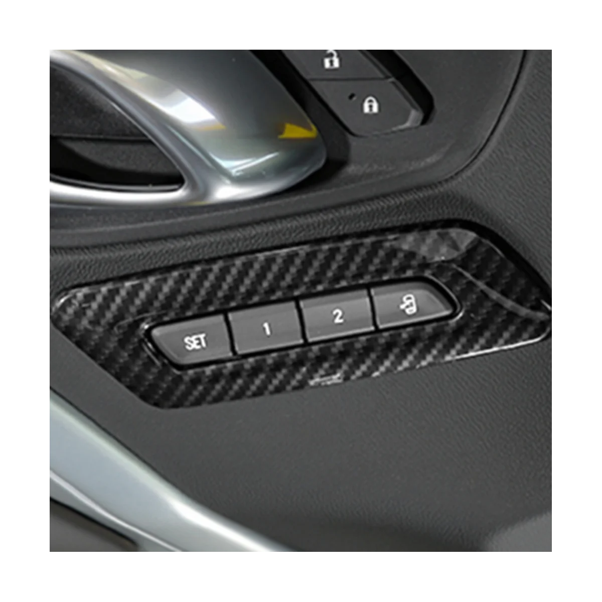 Real Hard Carbon Fiber for Chevrolet Camaro 2016-2023 Car Door Front Seat Button Frame Interior Trim Accessories