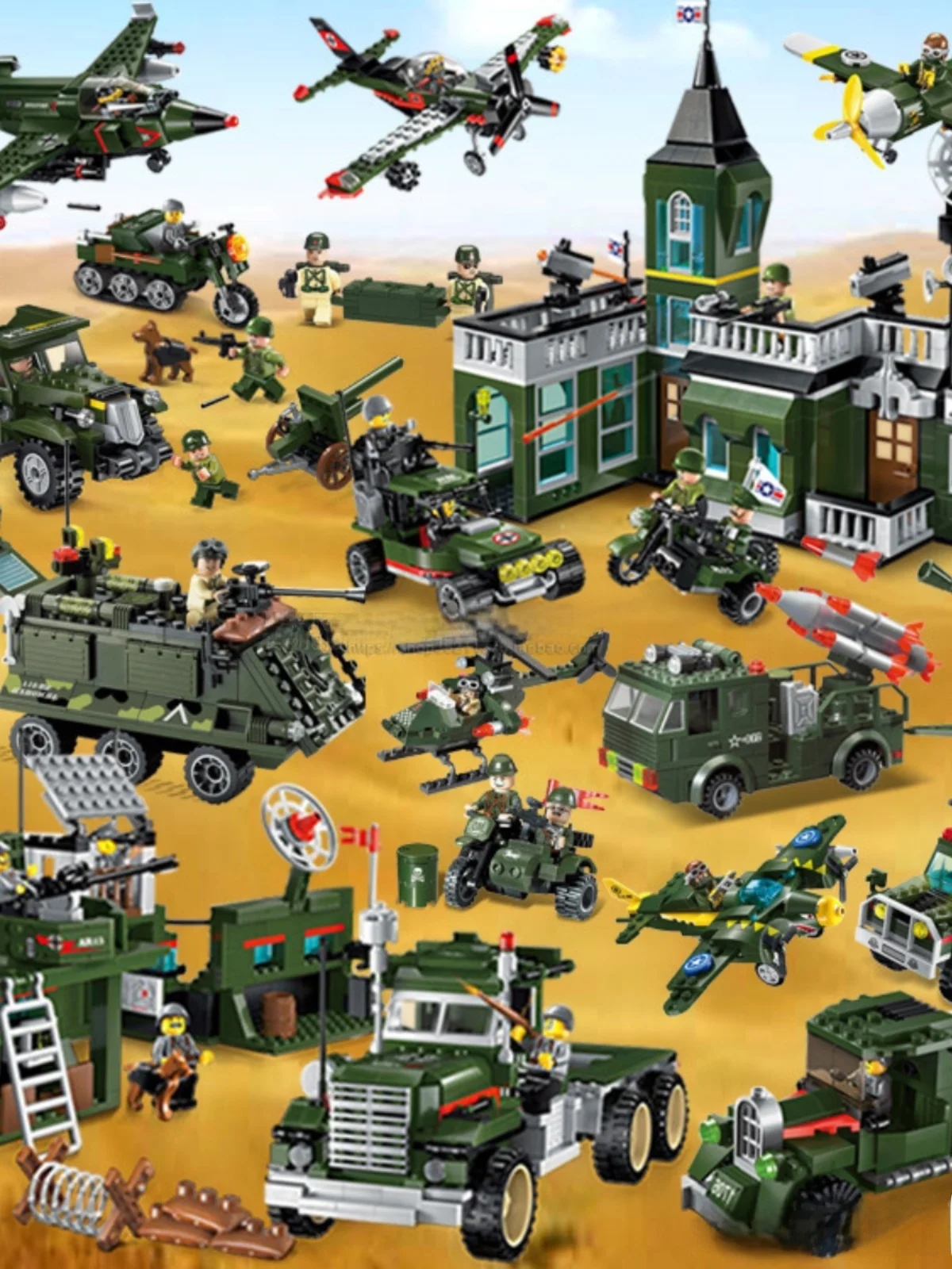 enlightenment-military-series-building-blos-tank-airplane-armored-vehicle-eonal-toys-for-boys-assembly-puzzle-playsets