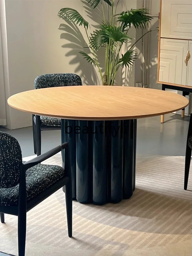 

X retro Round casual Solid Wood Dining Table Creative fashion Personality Multi-functional Negotiation Table