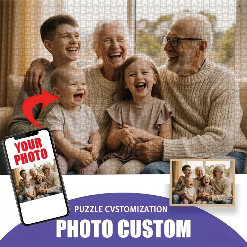 35/300/500/1066pcs Personalized Custom Photo Puzzle Family Photos Funny Adult Leisure Toys Gift