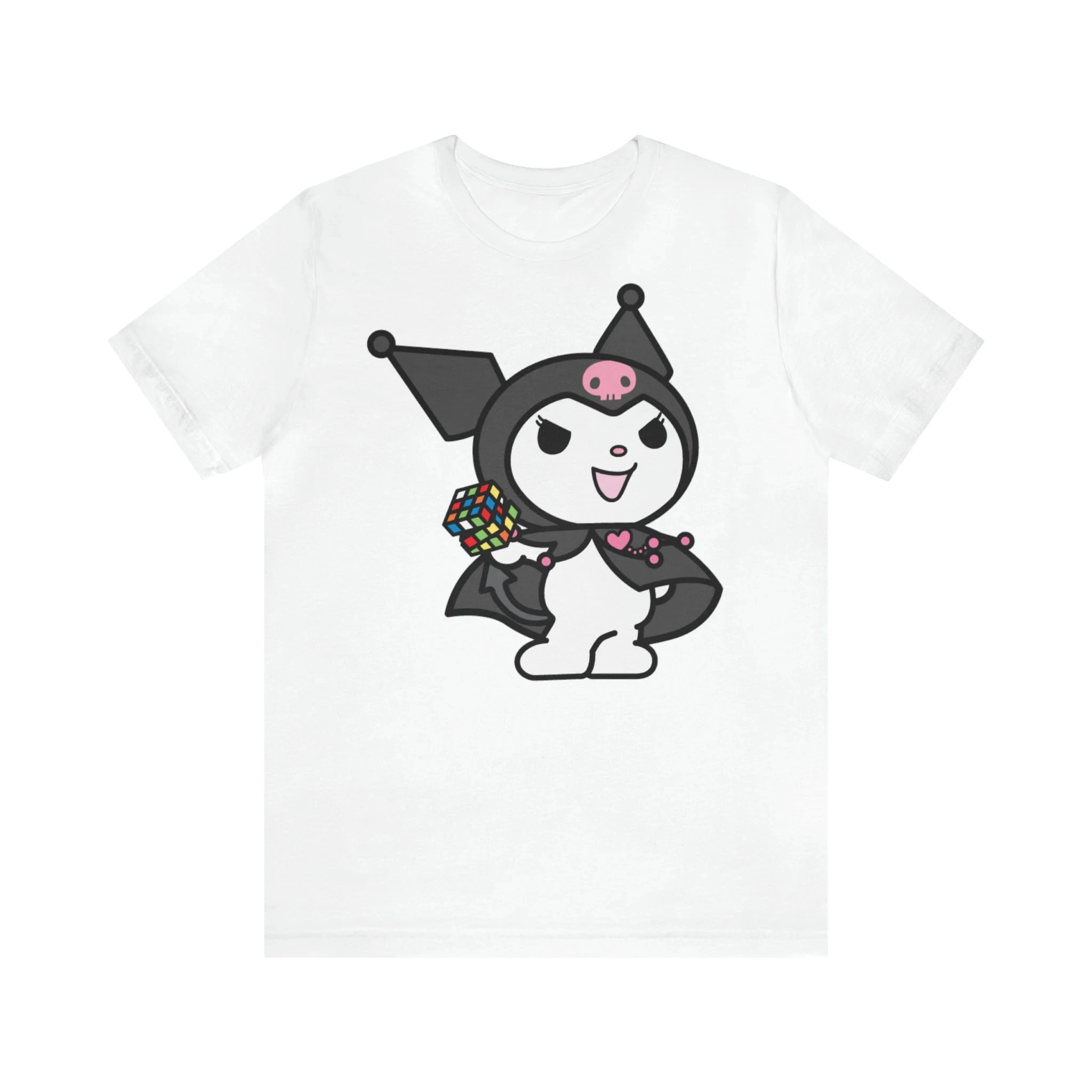 

Women‘s Sanrio Kuromi Pattern T-Shirt Cotton Classic Short Sleeve Unisex Streetwear Oversized Loose Casual Stylish