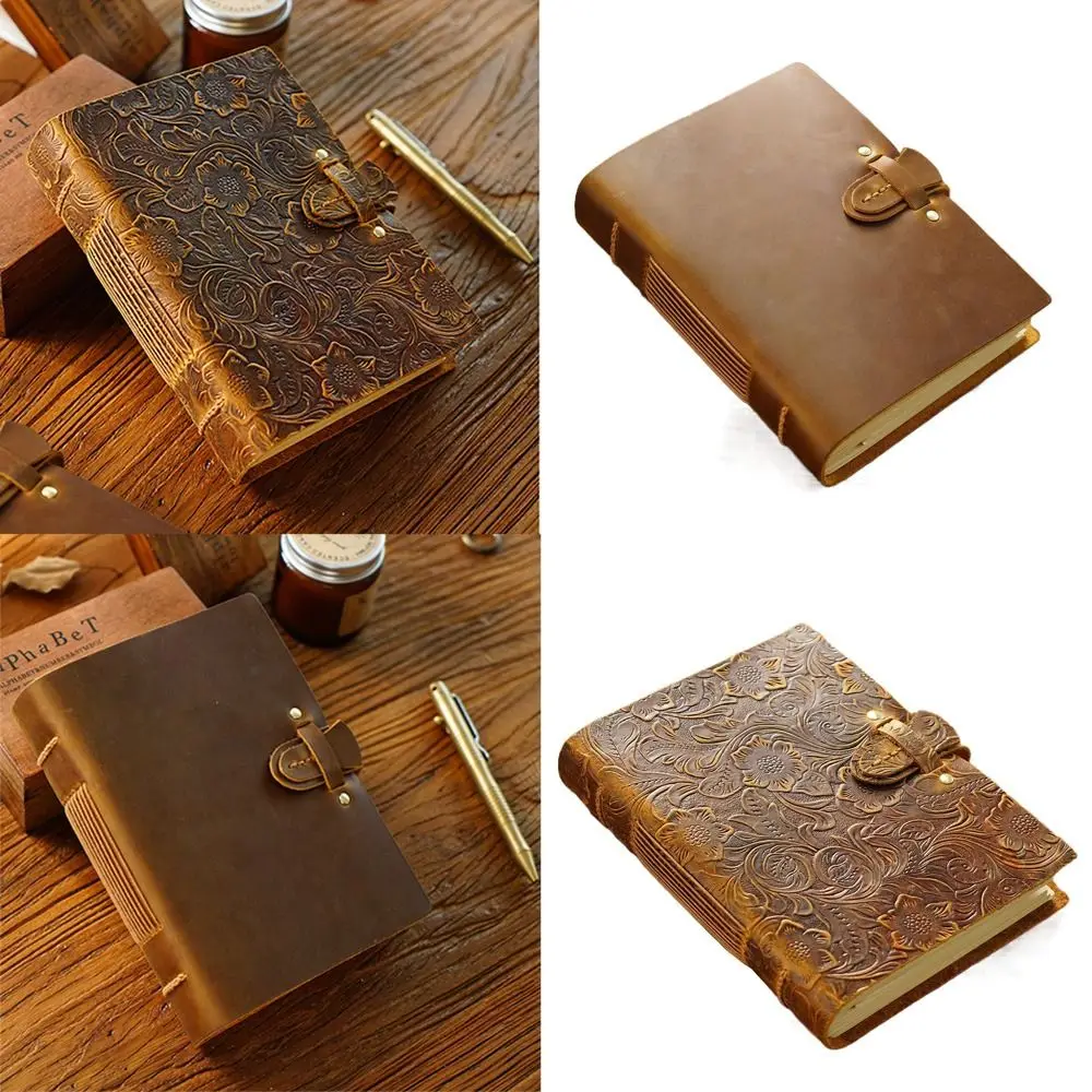 Vintage Leather Bound Journal Genuine Leather Cover Handmade Travel Sketchbook Blank Pages Unlined Sketch Notebook