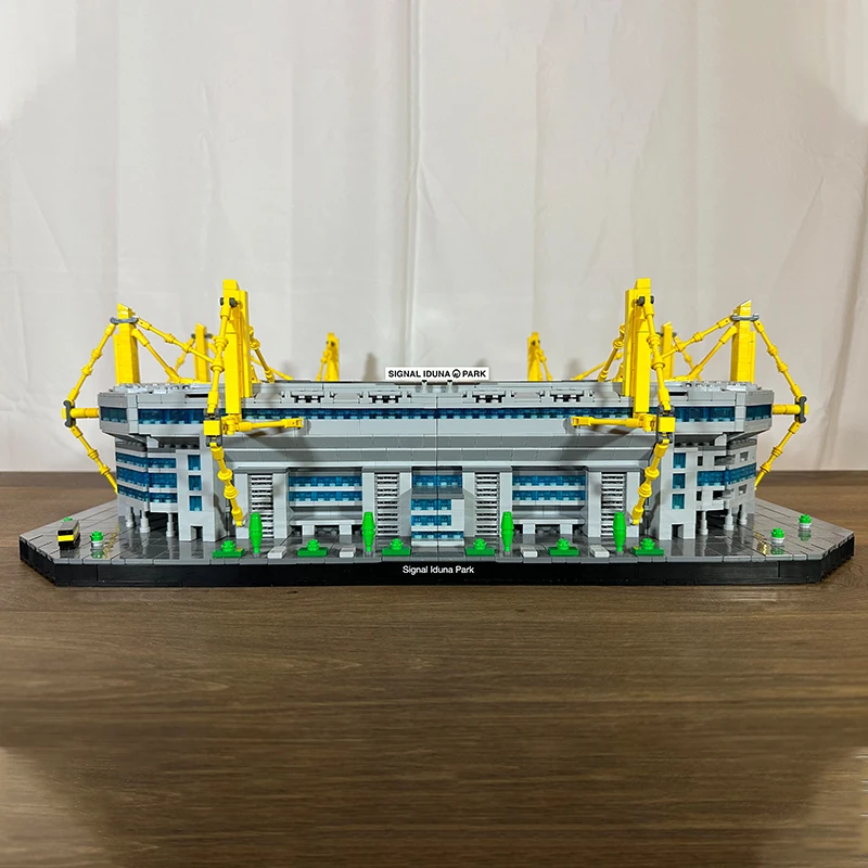 Street View Model MOC Building Bricks 1：500 Football Stadium Modular Technology Gifts Holiday Assemble Children Toys Suit