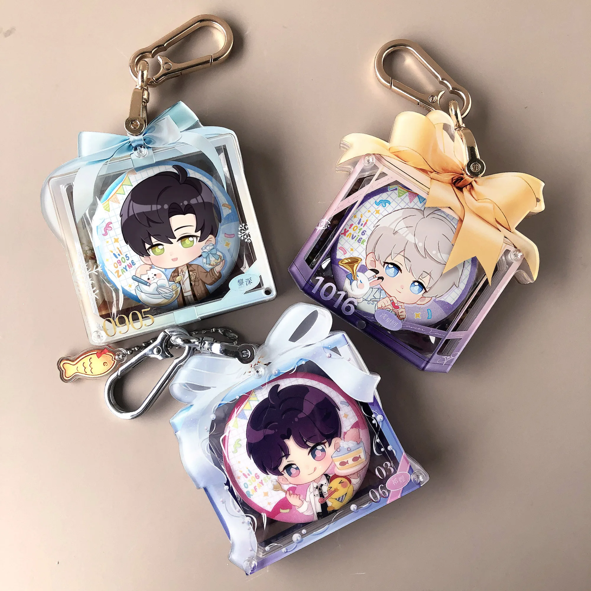 NEW Anime Love and Deepspace Zayne Xavier Rafayel Cosplay 58mm Badge Storage Bag Protective Case Ornament Accessory Ambitus Gift