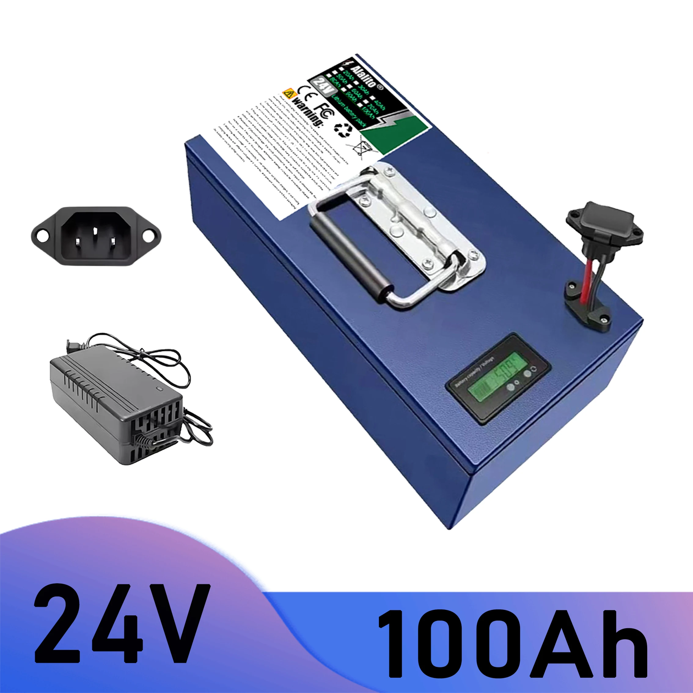 

Air freight, 24V 20Ah-100Ah full capacity power supply 18650 lithium battery, suitable for 250-2000W motor equipment