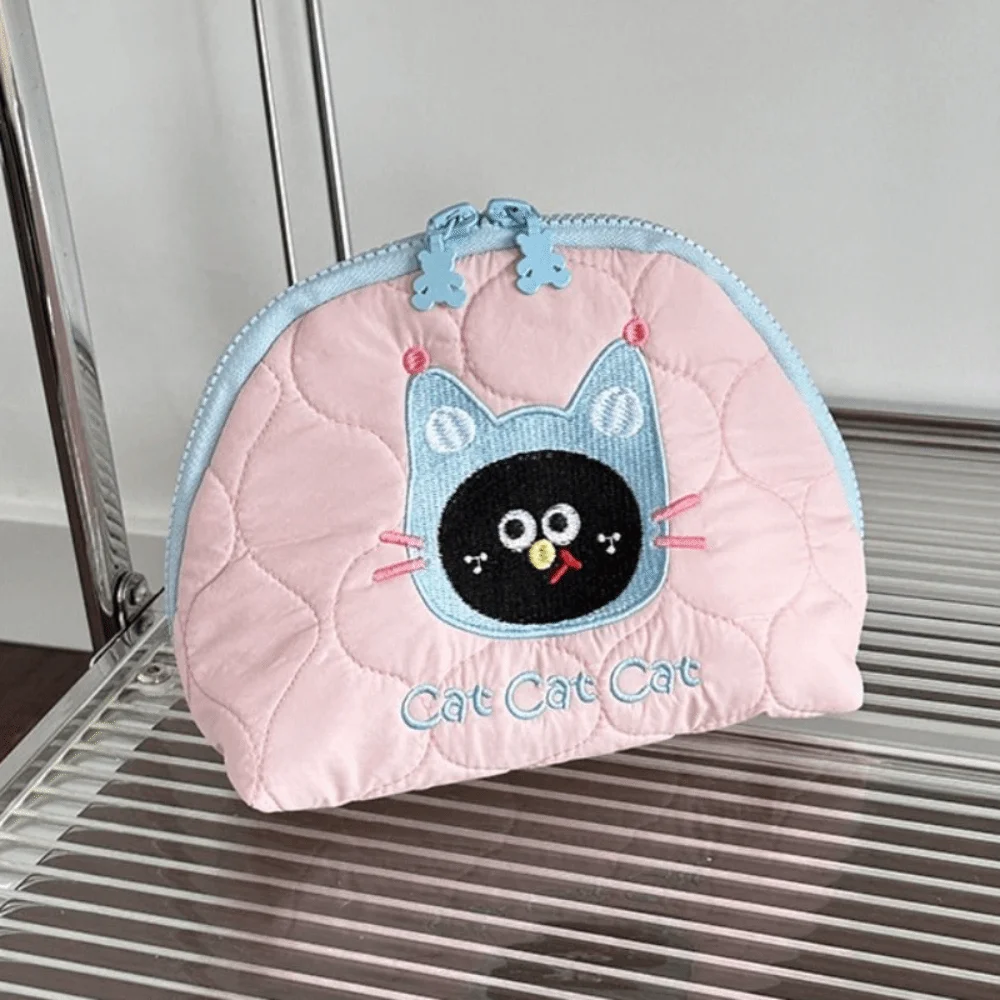 

Portable Multifunctional Embroidery Cosmetic Bag Handheld Small Cartoon Toiletry Bag Puppy PP Cotton Lipstick Bag Travel