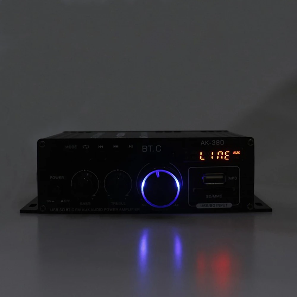 مكبر صوت AK380 بلوتوث HiFi ، مسرح منزلي كاريوكي ، طاقة بقناتين ، فئة D ، USB ، SD ، مدخل AUX ، 40W + 40W