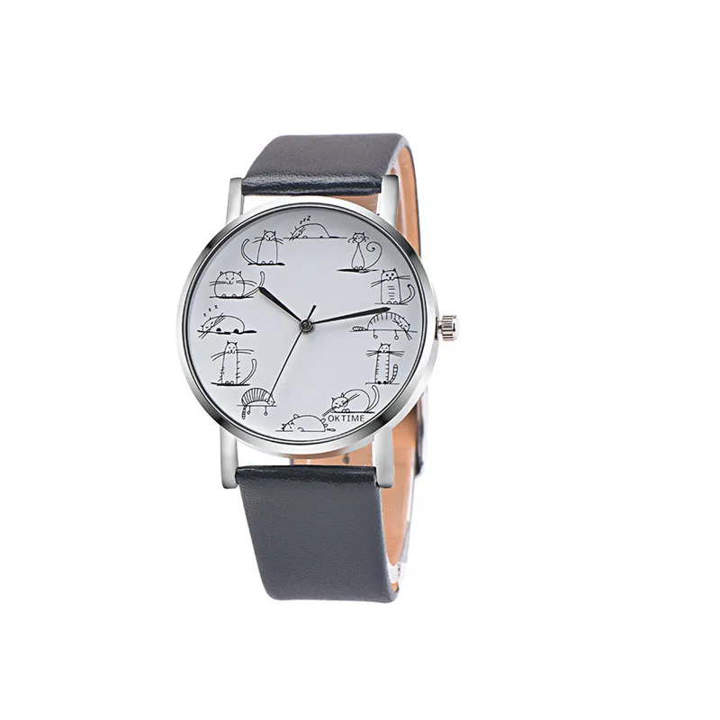 Montres à quartz chat mignon pour femmes, montres-bracelets décontractées pour femmes, livraison directe, 2023