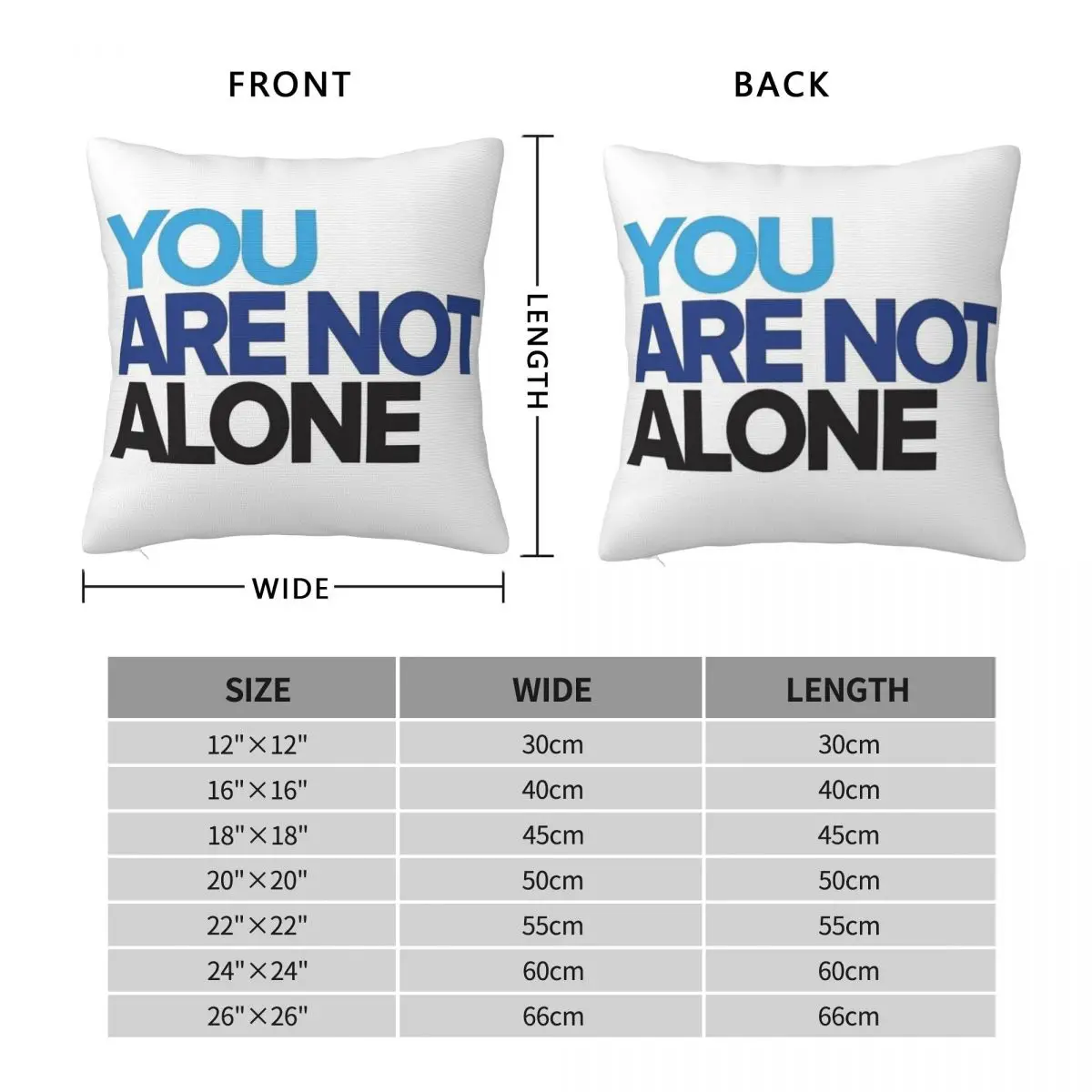 Dear Evan Hansen You Are Not Alone Square Pillowcase Pillow Cover Polyester Cushion Decorative Comfort Throw Pillow for Home Car