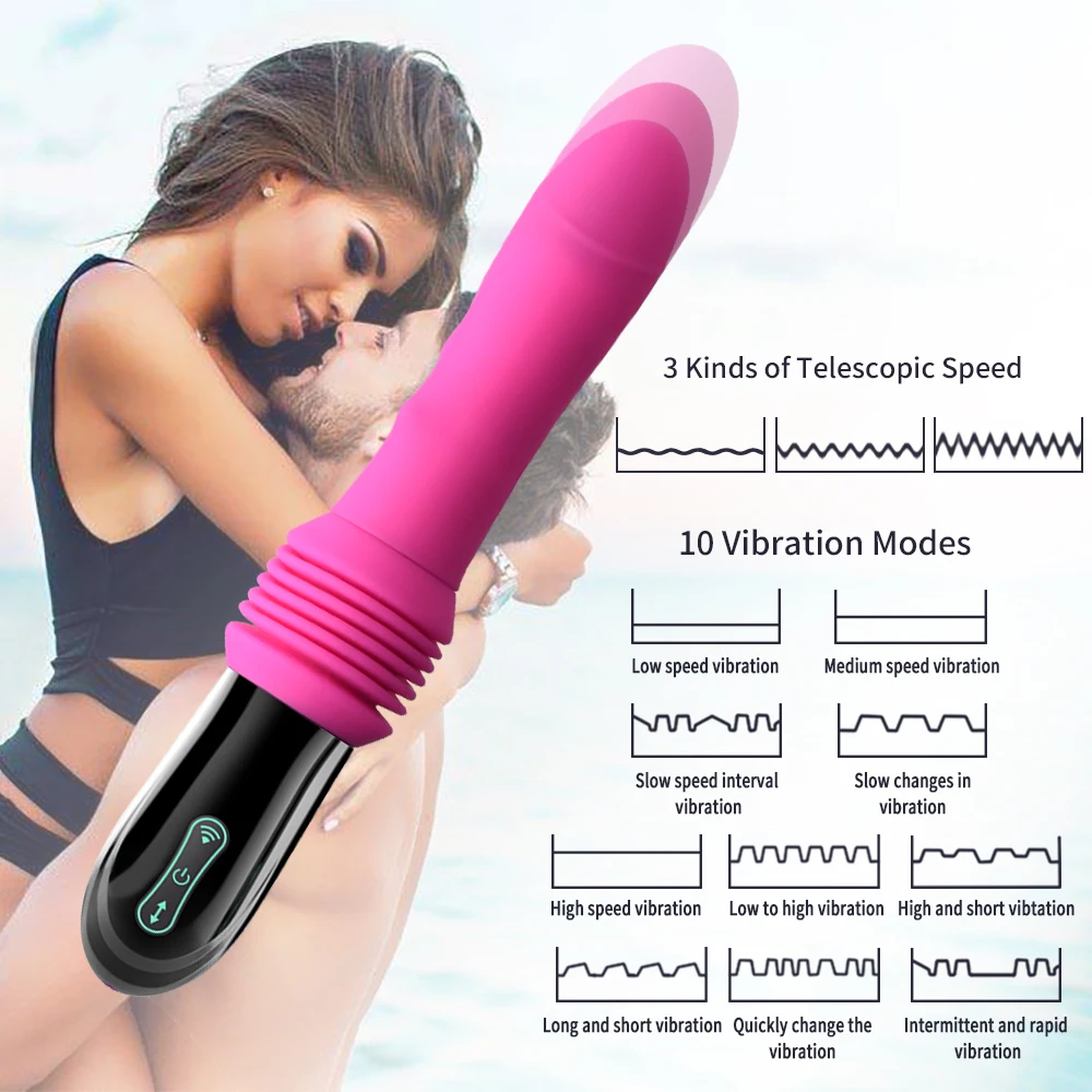 Vibration Pull Plug Remote Control Gun Mastrubation Machine for women's Retractable Vibrator Dildos Penis Sex Toys for Female 18