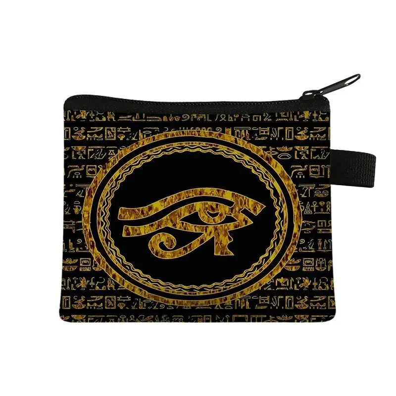 Retro Egyptian Art Print Coin Purse Women Wallets Casual Kid Card Holder ID Credit Holder Egypt Pharaoh Anubis Purse Gift