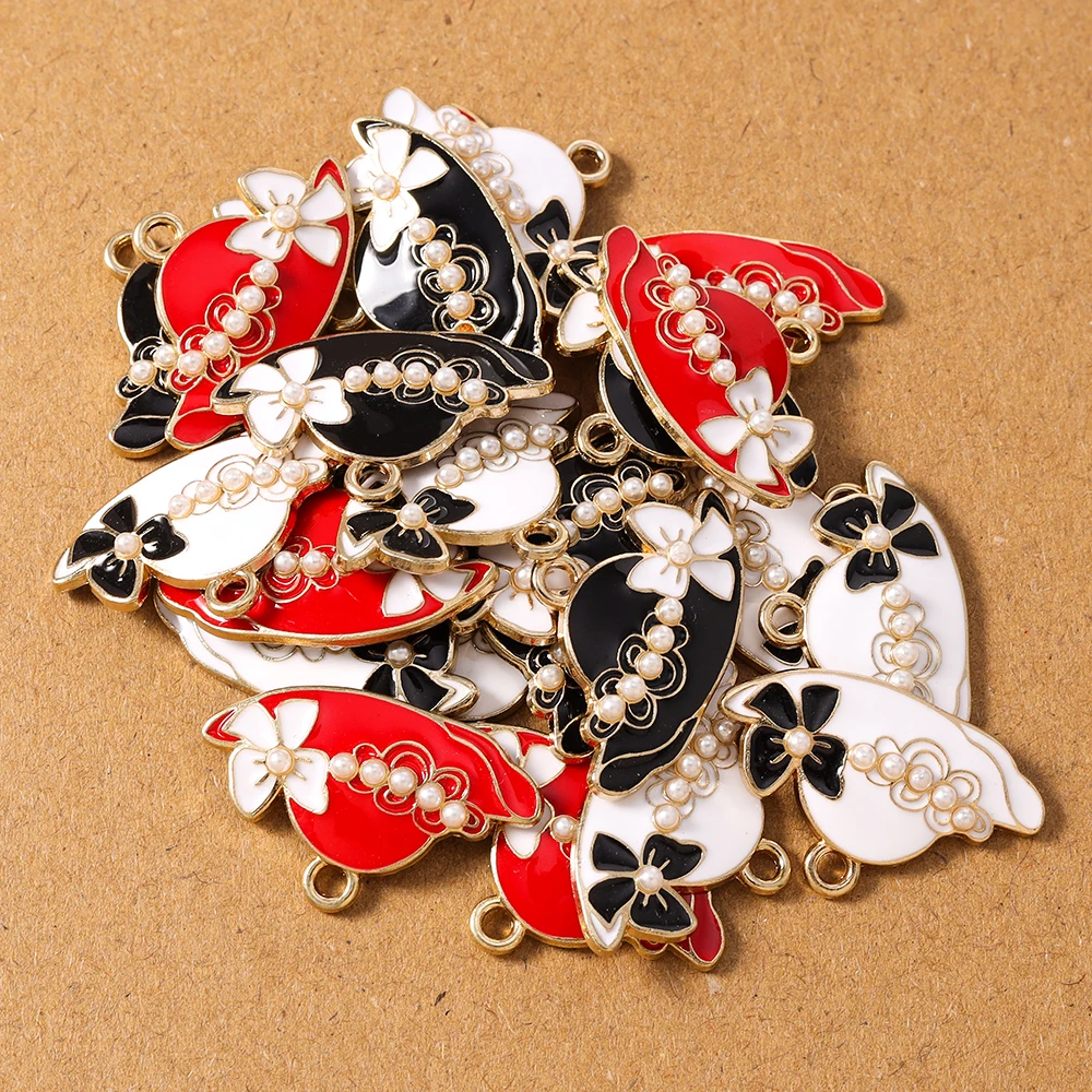 จี้รูปโบว์ประดับมุกน่ารัก 10 ชิ้น สำหรับทำเครื่องประดับ สร้อยคอ ต่างหู กำไลข้อมือ DIY อุปกรณ์ทำมือ