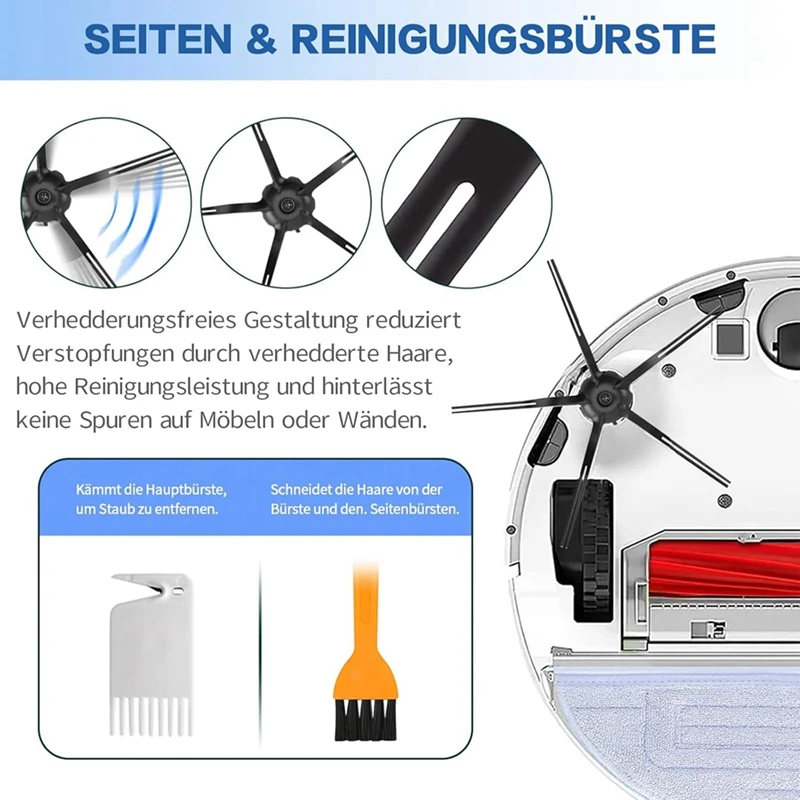 ABKP-para Roborock S7 Maxv Ultra, Cepillo Lateral principal filtro Hepa paño de mopa bolsas de polvo accesorios de piezas de repuesto