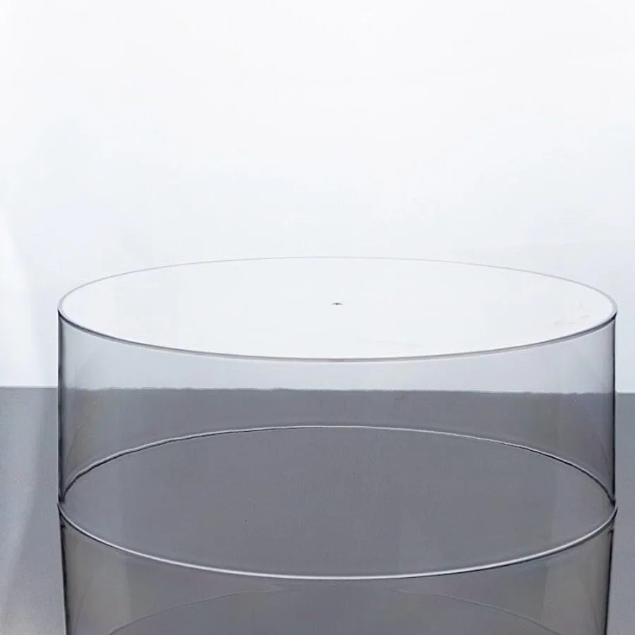 

Balsa Circle 14-Inch Clear Round Acrylic Cake Stand Display Box Pedestal Riser for Cupcakes and Desserts for Birthdays Wedding