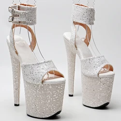 Leecabe  8Inch/20cm   Glitter  upper  Trend fashion  Platform  High Heels party Sandals  Pole Dance Shoes