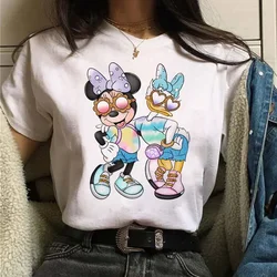 Cute Minnie Mouse Women T-shirts White Cartoon O-Neck Clothing Funny Fashion Streetwear Harajuku Short Sleeve T Shirt Unisex Top