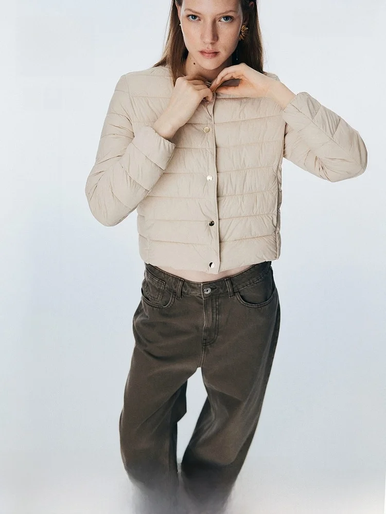 

Теплая хлопковая куртка для женщин, зимняя верхняя одежда из нейлона с хлопковой подкладкой, обеспечивающая тепло снаружи и внутри, H&M 2949