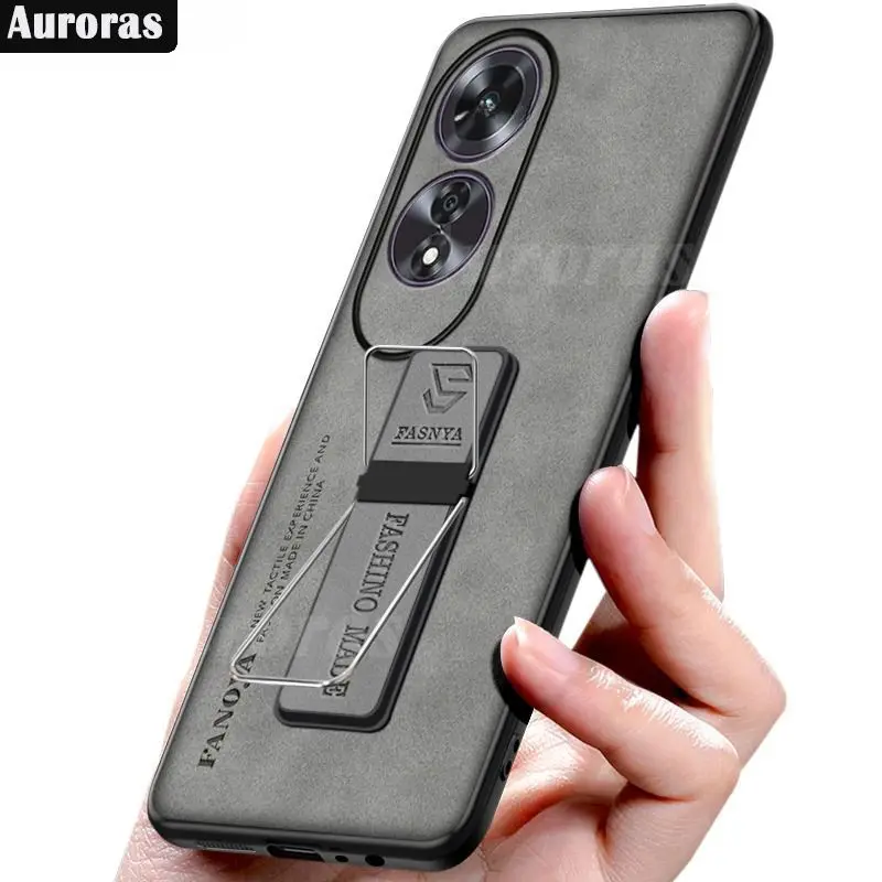 

For OPPO A60 A3 A3X Case Lambskin Leather Soft TPU Frame Back Cover For OPPO A3X A3 A60 3a Camera Shockproof Coque