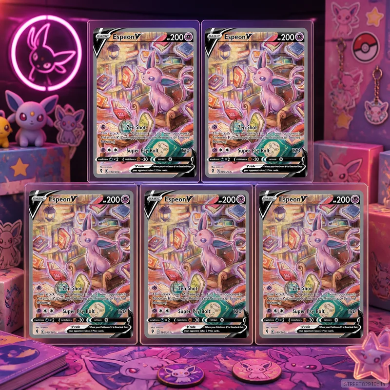 Espeon V 180/203 en DIY  Collection Cards Self Made Single Card Classic Game Anime Card Gift Toy 5PCS 10PCS Set