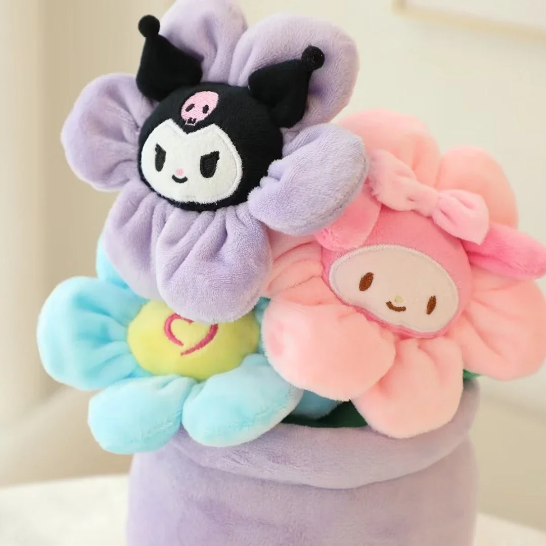 Sanrio Kuromi My Melody Blumentopf Plüschtier Schöne Heimdekoration Plüschtiere Kawaii Appease Puppe Geburtstagsgeschenke Mädchen 29cm