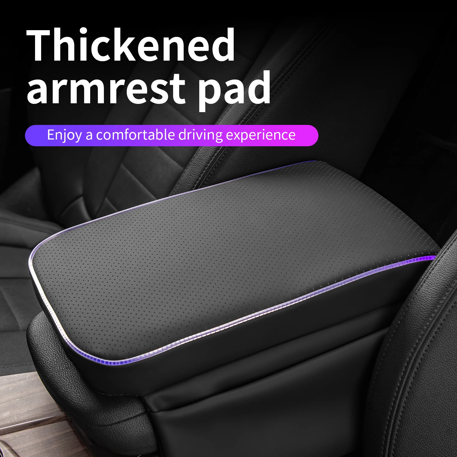 Car Armrest Pad with Storage Pockets, Universal Heightening Cushion, Soft Memory Foam, Elevate Elbow & Relieve Elbow Fatigue