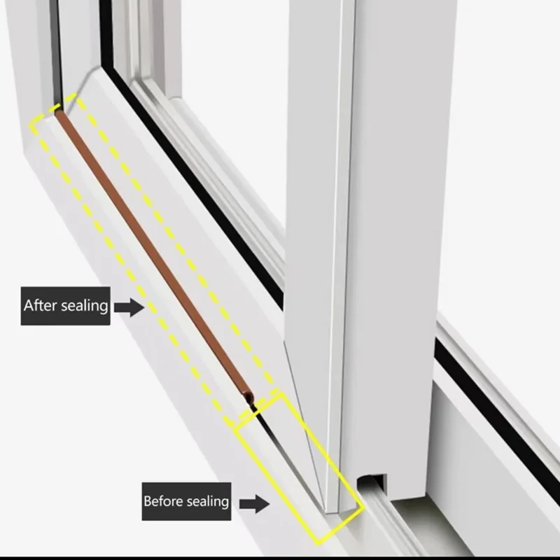 6 m/12 m/24 m Wetterschutz Türdichtungsstreifen Diep Selbstklebendes Zugluftstopperband Fensterisolierung Lärm Gummi-Dichtungsstreifen – Detail 2