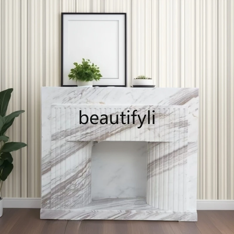 

Marble fireplace French fireplace living room European natural stone fireplace decorative cabinet