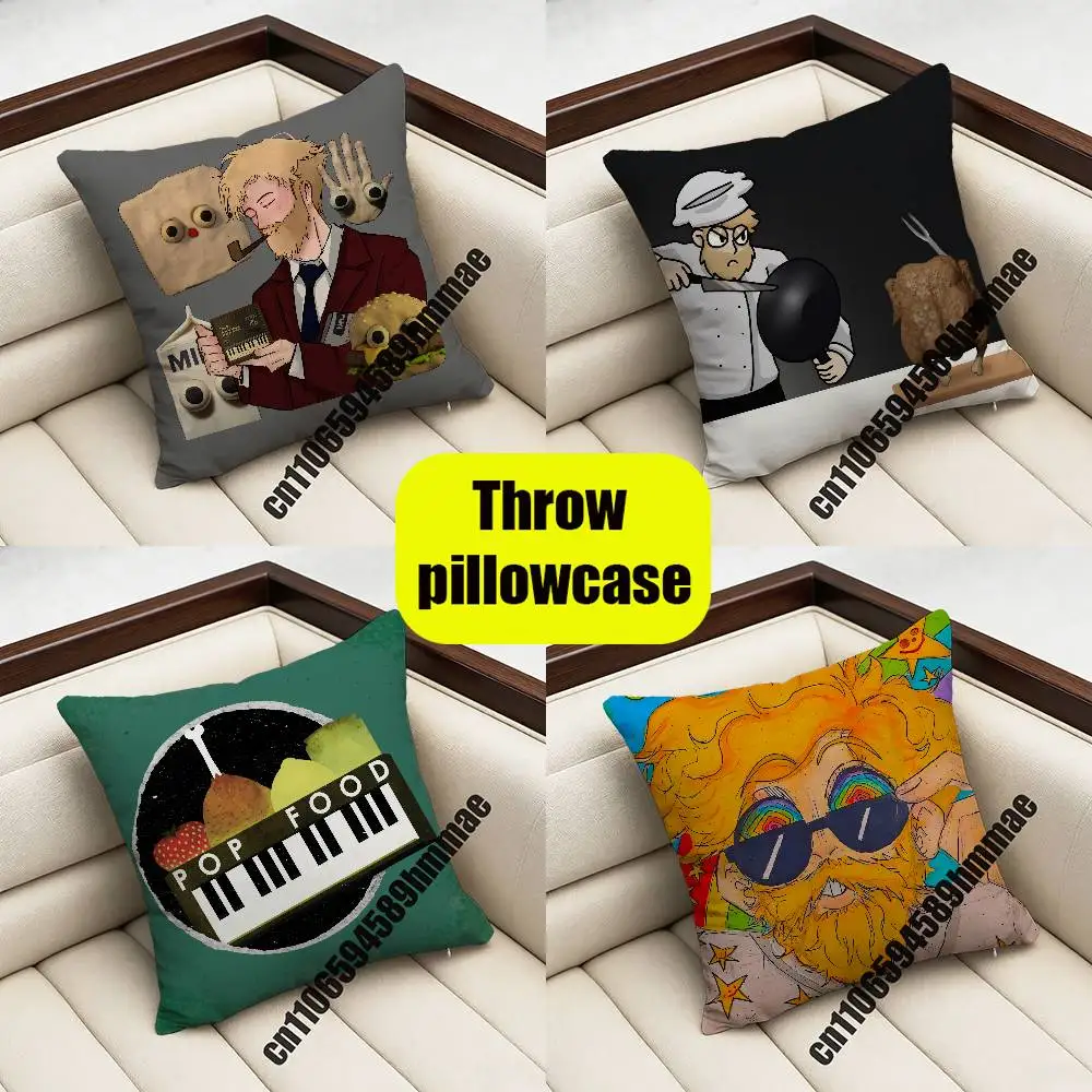 

For J-Jack S-Stauber Pop Food HiLo Viator Finite Form Throw Pillow Case Sham 45x45cm Square Bedroom Pillowcase Cushion Cover