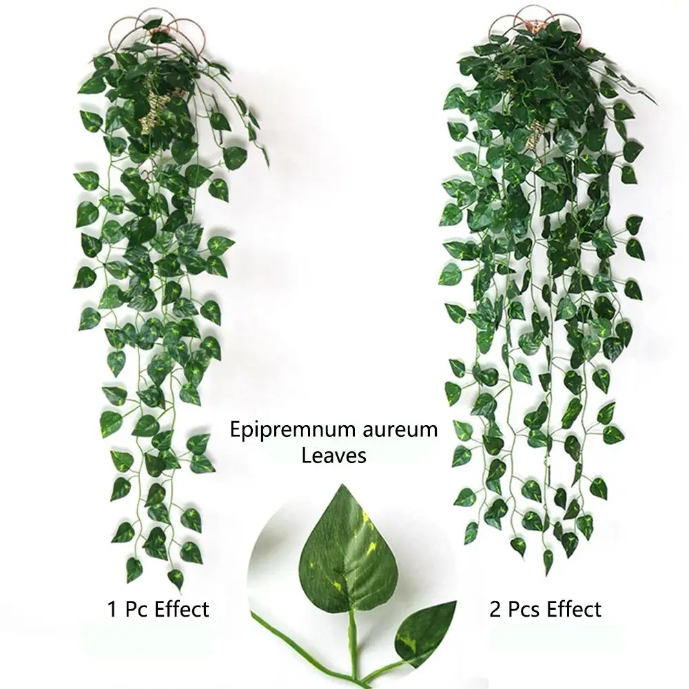 Artificial Ivy Fake Hanging Plants Garland Leaves Greenery Foliage Trailing Vine Wedding Home Garden Wall Hanging Plants Decor