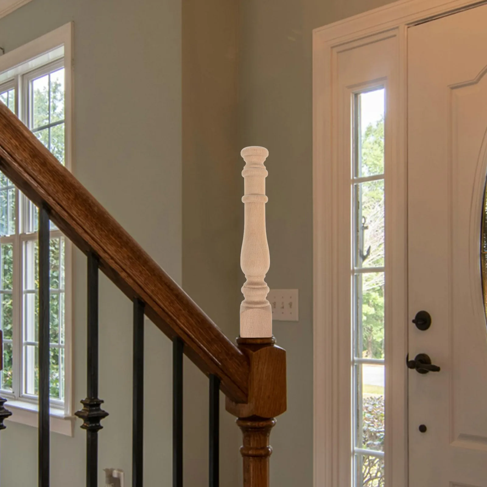 

Solid Wood Wine Cabinet Storage Roman Column Design Home Bar Furniture Unpainted Spindles Balusters Woodworking Railings Safety