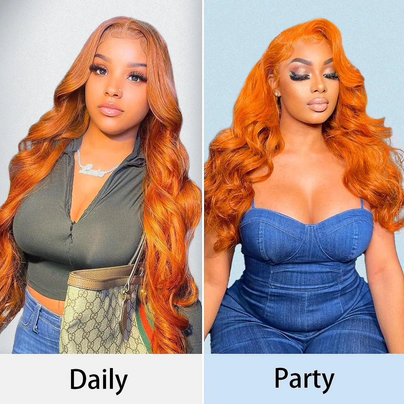 #350 Ginger Orange 13x6HD Lace Front Wigs Human Hair Pre Plucked Body Wave Wigs 210Density Orange Frontal Human Hair Wig 30Inch